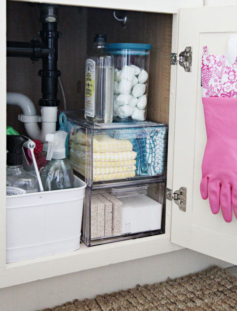 clear container storage under the sink