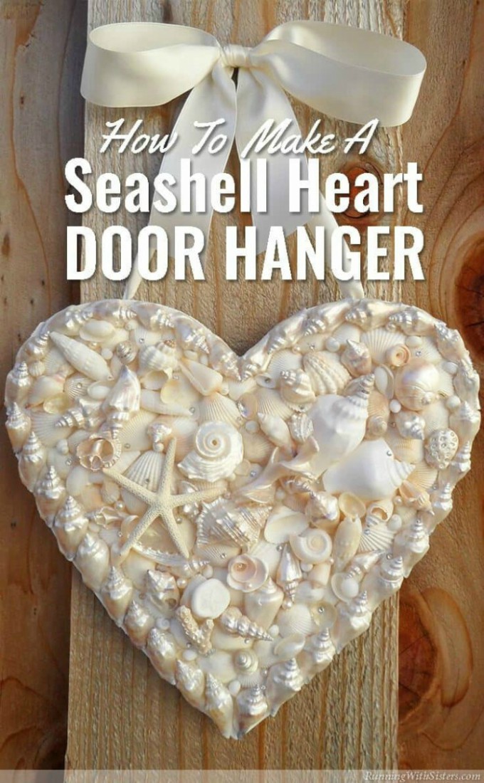 seashell heart door hanger