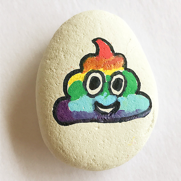 painted emoji rocks