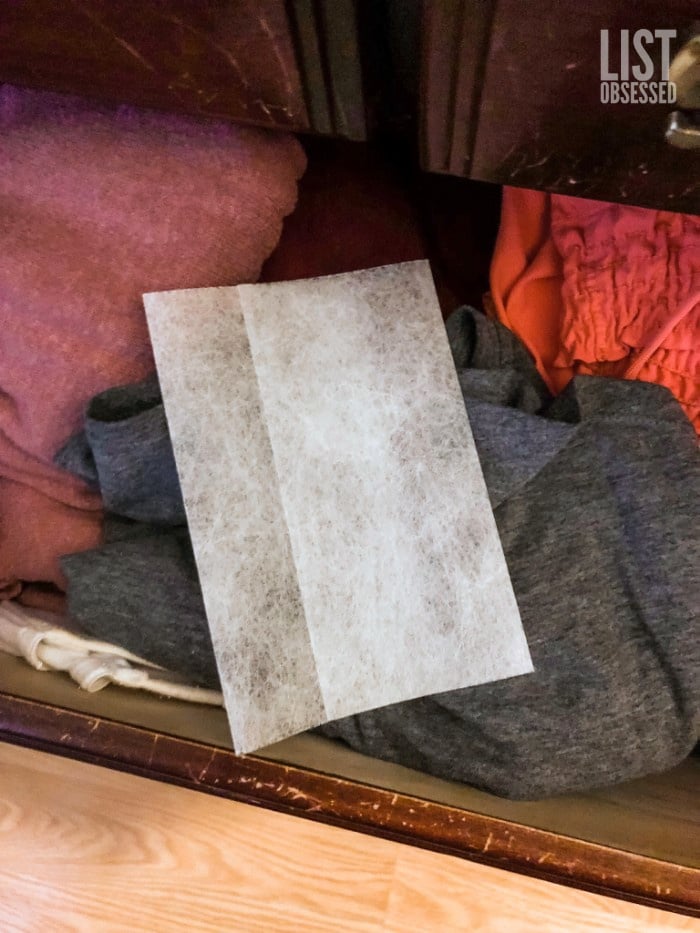 add dryer sheets to your drawers