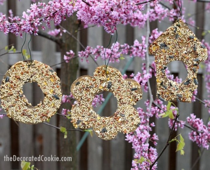 cardboard birdseed ornaments