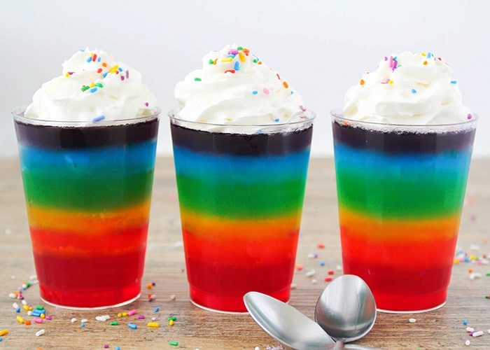 rainbow jello treats
