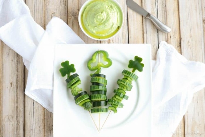 shamrock veggie skewers