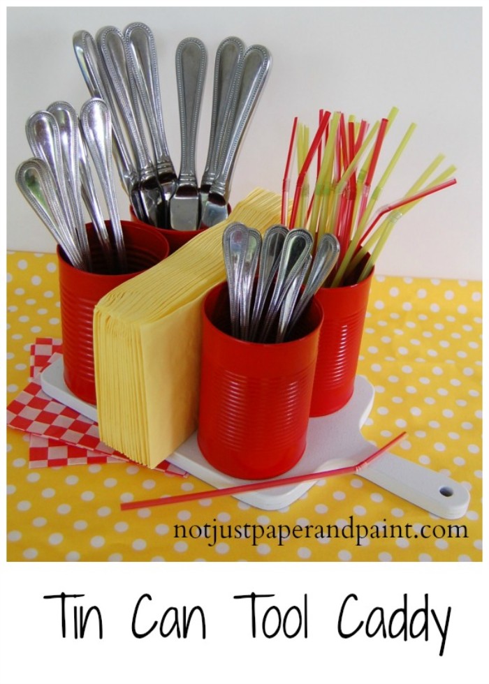 tin can utensil caddy