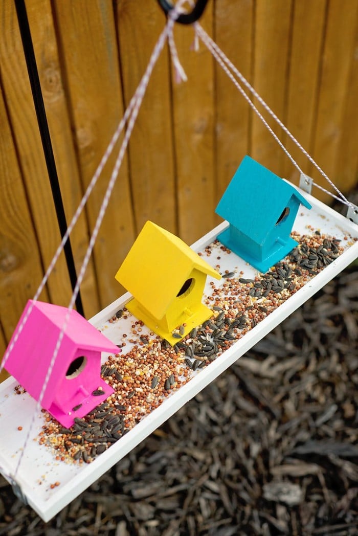 wooden bird feeder