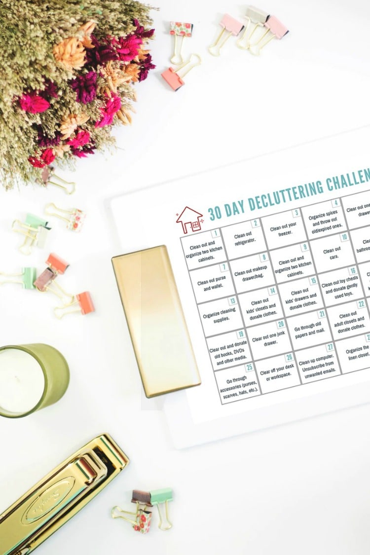 91 Day Declutter Challenge: Printable CHEAT SHEET Download