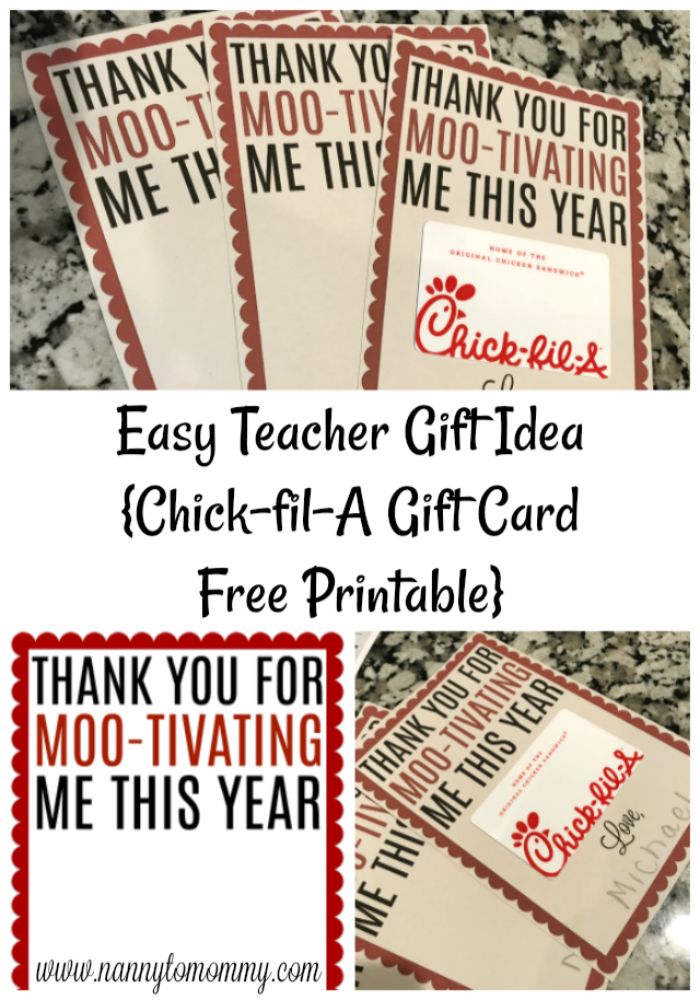 chick-fil-a gift card idea