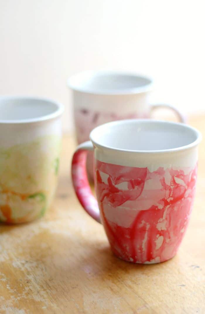 marbled nail polish mugs