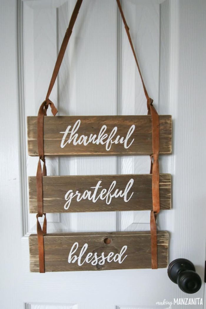 thankful grateful blessed pallet sign