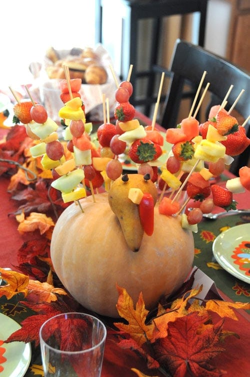 turkey fruit centerpiece