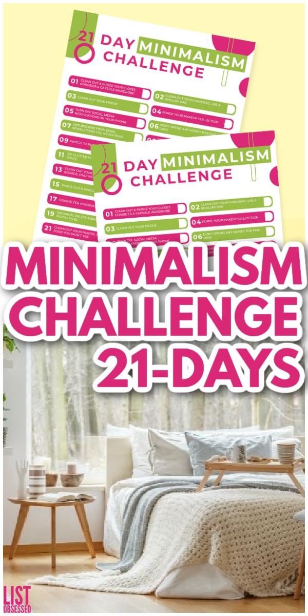 21 Day Minimalism Challenge to Simplify and Declutter List Obsessed